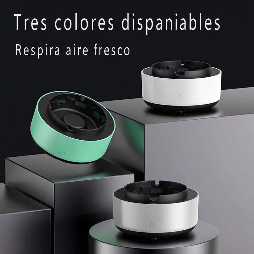 2 in 1 Multifunctional Indoor Smokeless Ashtray, 360 °Surround Suction Intelligent Air Purifier Ashtray, Indoor Household Car Intelligent Ashtray ((Grey)
