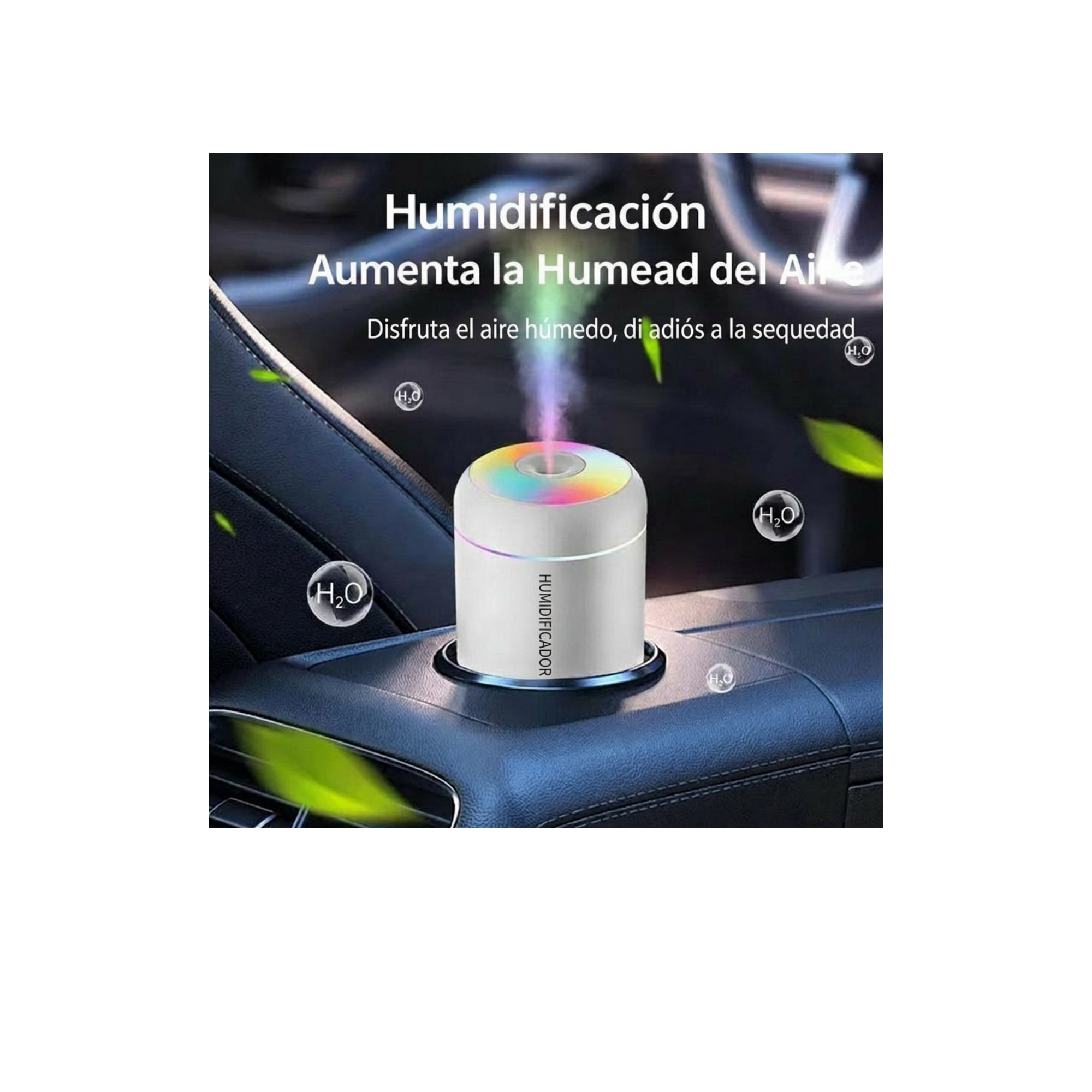 Mini Humidificador de Aire para Coche 180ML Difusor de Aroma Eléctrico USB Purificador de Aceites Esenciales Fabricador de Niebla de Aromaterapia Luces para Hogar y Dormitorio