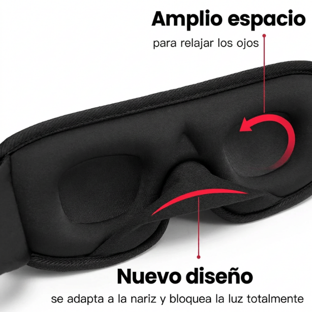 Máscara de Dormir 3D Bloqueadora de Luz Máscara de Ojos Suave para Dormir Ayuda para Dormir Máscara para Ojos para Viaje Antifaz Nocturno Transpirable
