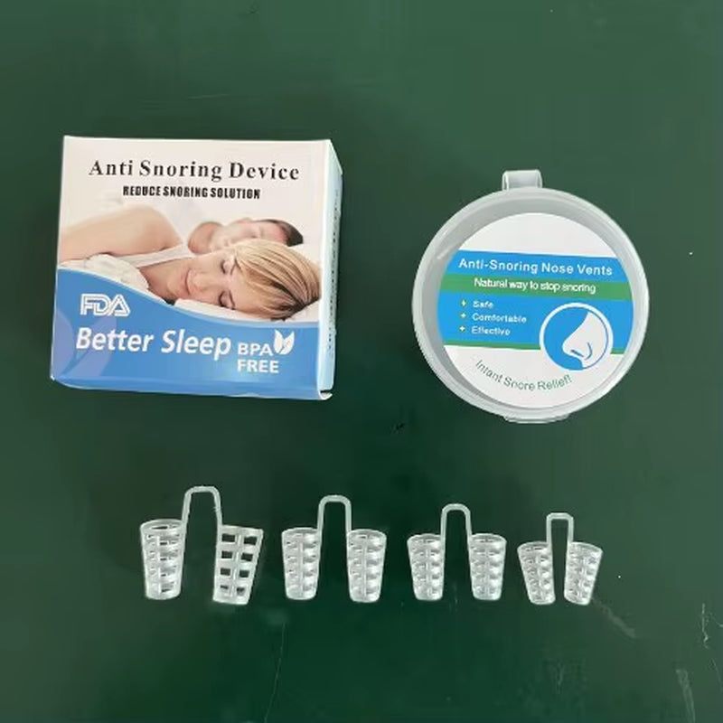 Dispositivo Antironquidos para Detener los Ronquidos Pinza Nasal para Facilitar la Respiración Mejora del Sueño Asistencia para la Apnea 4 Piezas por la Noche
