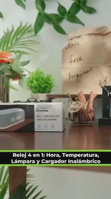 Reloj Despertador 4 en 1 con Carga Inalámbrica, Altavoz Inalámbrico, Luz Nocturna y Pantalla de Temperatura – Reloj Despertador Personalizado para Ciclo de Sueño-Despertar para Dormilones (Gris)